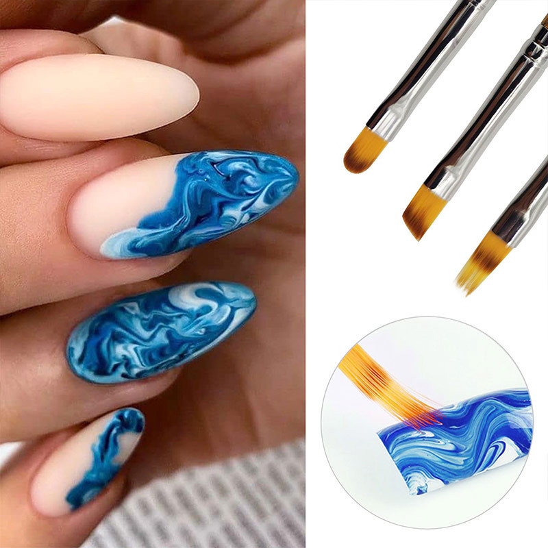 Prancūziškas nagų šepetėlis Sidabrinė juoda rankena Pusmėnulio formos akrilo tapyba Piešimo rašiklis Nagų dailės įrankis