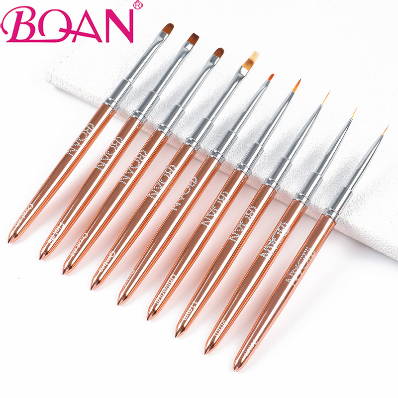 BQAN Kist za crtanje UV gelom od ružičastog zlata Akrilni kist za nokte Liner četka Četke za crtanje linija za nokte Alati za manikuru Nail Art
