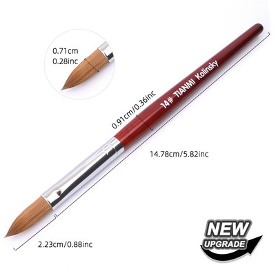 Kolinsky akrilna četka za nokte dobre kvalitete Nail Art Mink kist drvena drška gel Builder kist za manikuru alati za crtanje veličina 8-24