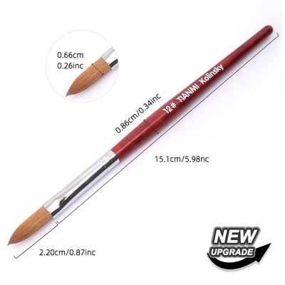 Kolinsky akrilna četka za nokte dobre kvalitete Nail Art Mink kist drvena drška gel Builder kist za manikuru alati za crtanje veličina 8-24