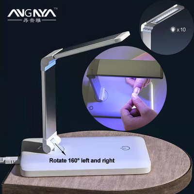 Pārnēsājams salokāms nagu žāvētājs UV LED gaismas lampa nagiem ātrai nagu žāvēšanas lampa manikīra sacietēšanai visa gēla nagu laka 10 LED USB