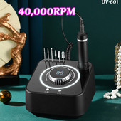 40000 RPM elektrinis nagų gręžtuvas Profesionalus manikiūro aparatas su šepetėliu varikliu nagų šlifuoklio rinkinys nagų salono poliravimo įranga
