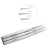 KADS 3kom/set profesionalna četka za crtanje noktiju srebrna akrilna četka za crtanje slika na noktima set četkica za nal