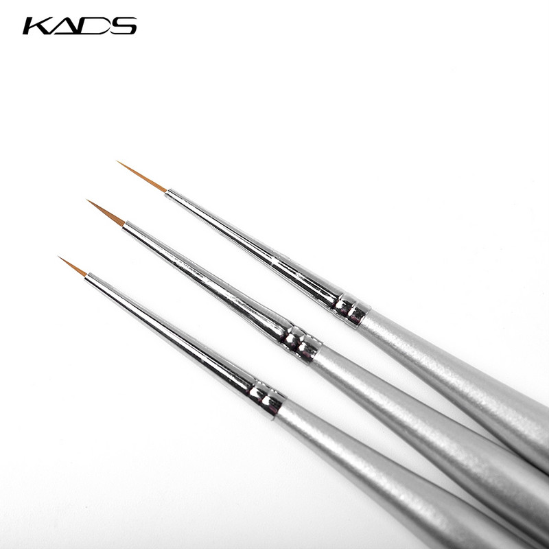 KADS 3kom/set profesionalna četka za crtanje noktiju srebrna akrilna četka za crtanje slika na noktima set četkica za nal