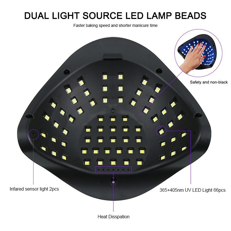 SUN X11 Max UV LED körömlámpák szárító géllakk manikűrhöz LCD képernyő 66 gyöngy gyorsan kötő körömszárító gép