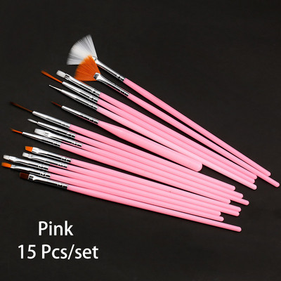 7/15 vnt. Plastikinės rankenėlės nagų šepetėlių rinkinys Dizainas Gelinis lakas Tapyba Piešimas Akrilo geliniai nagų šepetėliai, skirti nagų dailei, manikiūro įrankiai