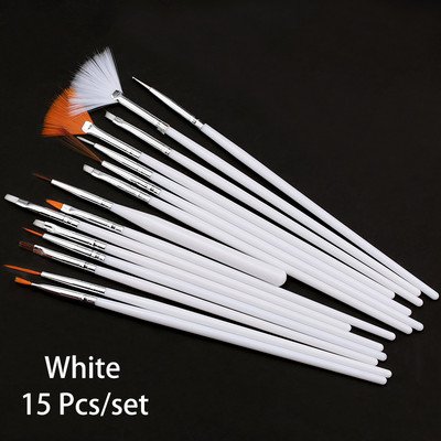 7/15 vnt. Plastikinės rankenėlės nagų šepetėlių rinkinys Dizainas Gelinis lakas Tapyba Piešimas Akrilo geliniai nagų šepetėliai, skirti nagų dailei, manikiūro įrankiai