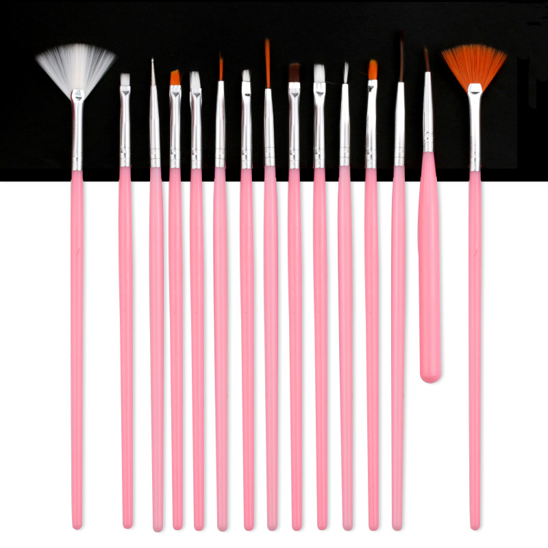 7/15 vnt. Plastikinės rankenėlės nagų šepetėlių rinkinys Dizainas Gelinis lakas Tapyba Piešimas Akrilo geliniai nagų šepetėliai, skirti nagų dailei, manikiūro įrankiai