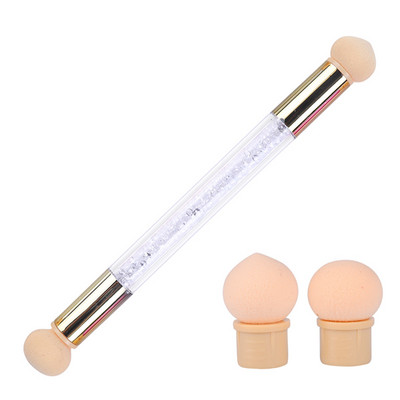 Dvigubos galvutės kempinės rašiklis gradiento nagų dailės šepetėlis Airbrush Tools gelinio lako Ombre dizaino šepetėliai manikiūrui nagų reikmenys NT945