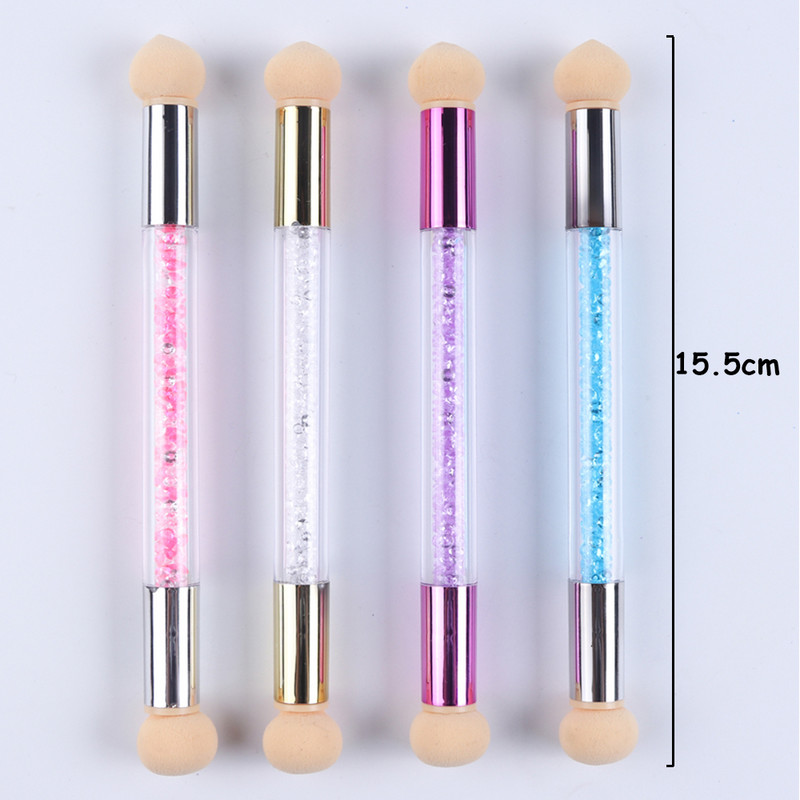 Dvigubos galvutės kempinės rašiklis gradiento nagų dailės šepetėlis Airbrush Tools gelinio lako Ombre dizaino šepetėliai manikiūrui nagų reikmenys NT945