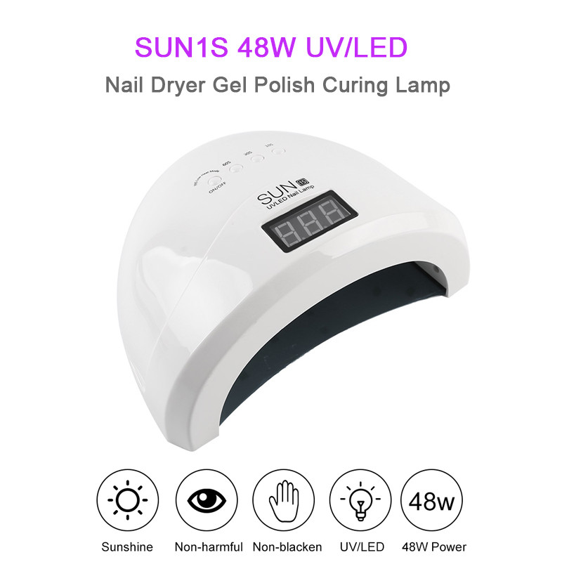 Nauja SUN 1S LED nagų lempa nagų džiovinimo lempa 48W/36W UV lempa visiems UV geliniam lakavimui su judesio jutimo manikiūro priemone