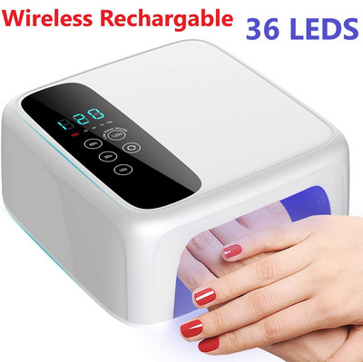 Bezvadu LED nagu lampa UV uzlādējama 15600mAH profesionāla gēla nagu žāvētājs nagu lakas kērlinga lampa visām gēla nagu lakām