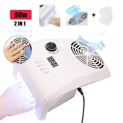 2in1 35000 RPM Miltifunction manikiūro aparatas Stiprus ir galingas dulkių siurblys su UV LED nagų lempa greitai džiūsta