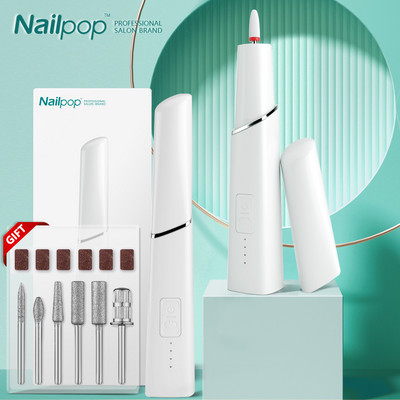 Nailpop elektriskā nagu urbjmašīnas komplekts manikīra pedikīra slīpēšanas komplekts keramikas lakas vīles nagu urbjmašīnas pārnēsājamas iekārtas instrumenti
