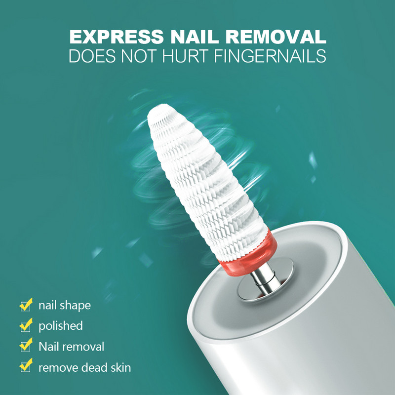 Nailpop elektrinis nagų gręžimo staklių rinkinys Manikiūro pedikiūro šlifavimo rinkinys Keraminis poliravimo nagų gręžtuvas Nešiojami įrankiai