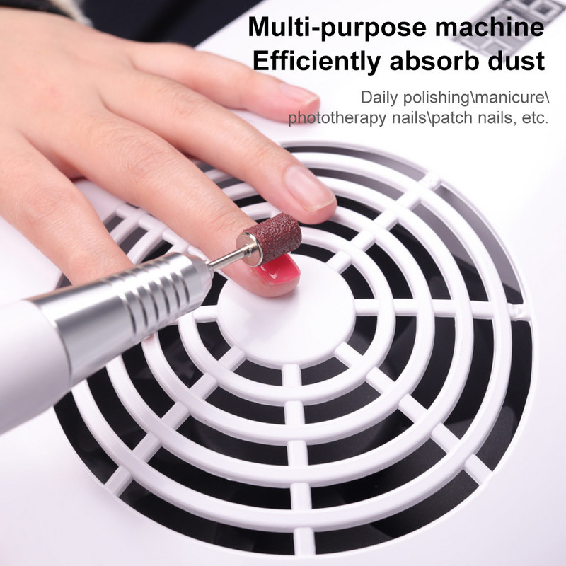 3 viename daugiafunkcinis manikiūro aparatas nagų gręžtuvas Silent Galingas dulkių siurblys 80W UV LED nagų lempa Greitai džiūsta nagų lakas