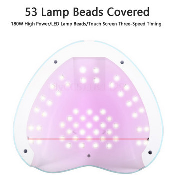 180W UV Φως νυχιών Λαμπτήρας σε σχήμα καρδιάς LED βερνίκι νυχιών Gel Gel Dryer Εργαλείο ωρίμανσης νυχιών Βύσμα ΕΕ/ΗΠΑ