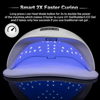 SUNUV SUN5 Plus 48W UV LED Λάμπα νυχιών Στεγνωτήριο για Gel Βερνίκι νυχιών Πεντικιούρ Μανικιούρ με δώρα Αυτοκόλλητο και λίμα νυχιών