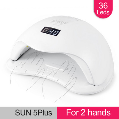 SUNUV SUN5 Plus 48W UV LED körömlámpa szárító zselés körömlakkkal kötő manikűr pedikűrhöz, ajándék körömmatricával és reszelővel