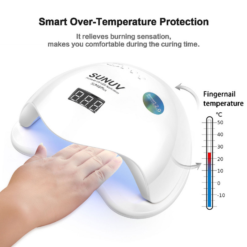 SUNUV SUN5 Plus 48W UV LED svjetiljka za sušenje noktiju za sušenje gel laka za nokte Manikura Pedikura s darovima Naljepnica za nokte i turpija