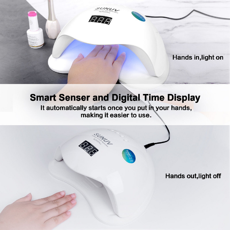 SUNUV SUN5 Plus 48W UV LED svjetiljka za sušenje noktiju za sušenje gel laka za nokte Manikura Pedikura s darovima Naljepnica za nokte i turpija