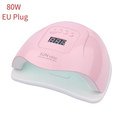 Nagų LED lempa 24/80W nagų džiovintuvas netikrų nagų manikiūro lako klijai greitai džiūstantys UV šviesos nagų lempa 360° lankstomas stalinės lempos dizainas