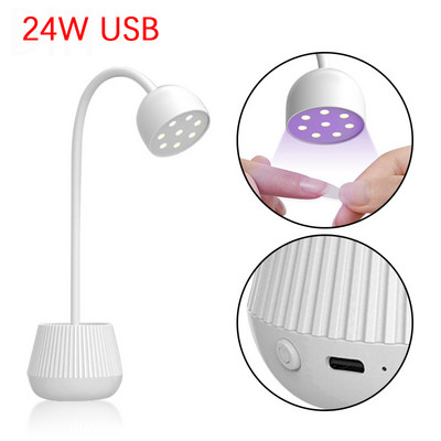 Nagų LED lempa 24/80W nagų džiovintuvas netikrų nagų manikiūro lako klijai greitai džiūstantys UV šviesos nagų lempa 360° lankstomas stalinės lempos dizainas