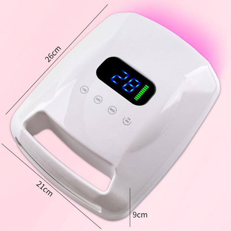96 W-os újratölthető köröm UV LED lámpa piros fény körömzselé Baker manikűr gépi pedikűr lámpák vezeték nélküli köröm lámpa