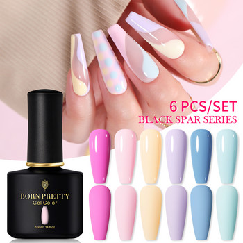 BORN PRETTY 6 Bottles Σετ Gel Polish Pink Neon Yellow Green Soak Off UV Gel LED DIY Σετ ημιμόνιμο βερνίκι gel βερνίκι νυχιών