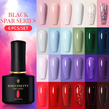 BORN PRETTY 6 Bottles Σετ Gel Polish Pink Neon Yellow Green Soak Off UV Gel LED DIY Σετ ημιμόνιμο βερνίκι gel βερνίκι νυχιών