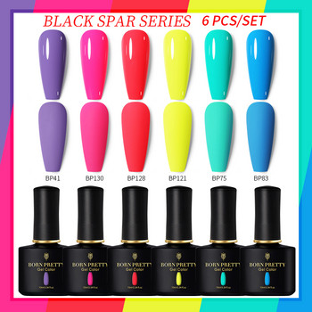 BORN PRETTY 6 Bottles Σετ Gel Polish Pink Neon Yellow Green Soak Off UV Gel LED DIY Σετ ημιμόνιμο βερνίκι gel βερνίκι νυχιών