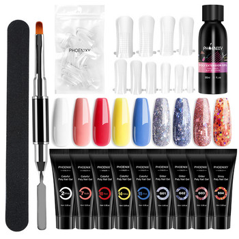 Σετ μανικιούρ Poly Extension Nail Kit Gel Nails Complete Kit Gel For Extension Ημιμόνιμο σετ εργαλείων νυχιών κιτ βερνικιού UV