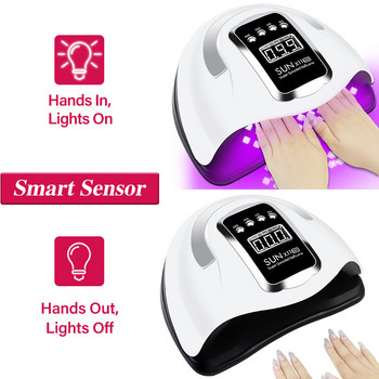 ΝΕΑ Ισχυρή λάμπα νυχιών UV LED 66LEDs για ακρυλικό βερνίκι νυχιών gel με έξυπνο αισθητήρα υψηλής χωρητικότητας Εργαλείο τέχνης νυχιών μηχανή μανικιούρ