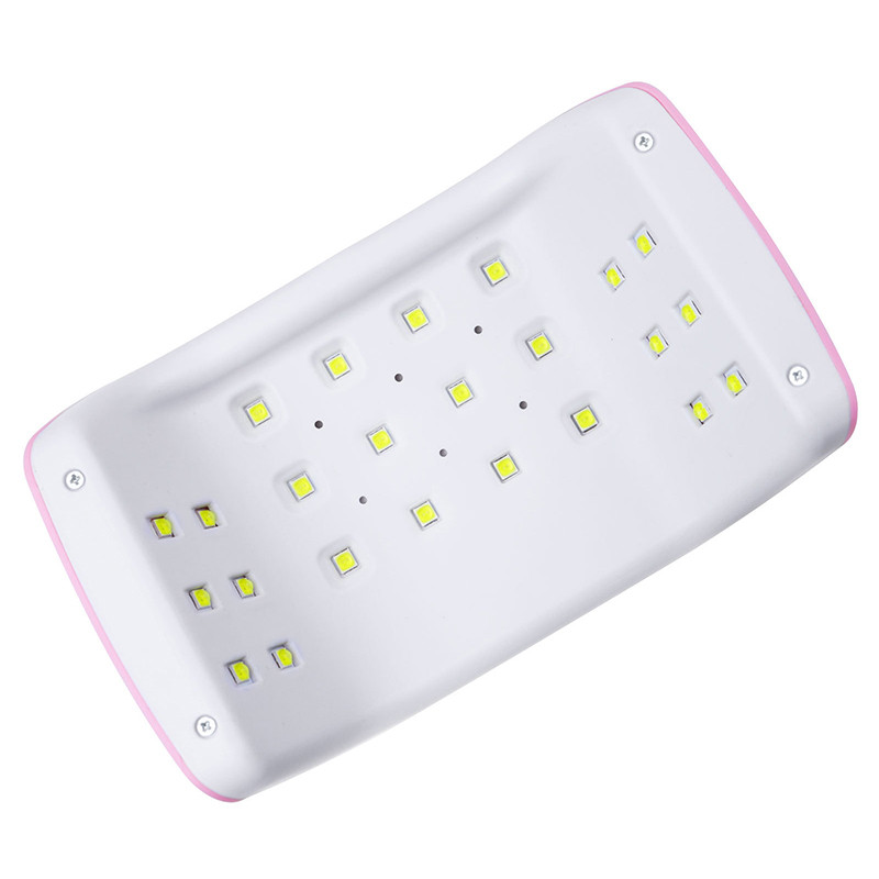 Körömlámpa 48w-os hordozható körömszárító fehér rózsaszín uv LED lámpa 24LEDS USB interfész köröm kellékek profiknak 1db