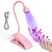 Mini UV körömlámpa Led Lights Szárító Ultraibolya érintőképernyős Rugalmas Clip-On Asztali USB Gél Keményítő manikűr Pedikűr eszközök