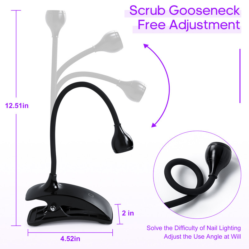 Mini UV körömlámpa Led Lights Szárító Ultraibolya érintőképernyős Rugalmas Clip-On Asztali USB Gél Keményítő manikűr Pedikűr eszközök