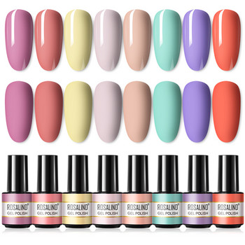 Σετ βερνικιού νυχιών ROSALIND Gel 4/6/8 ΤΕΜ. Glitter Gel Lacquer Kit για μανικιούρ Ημιμόνιμα υβριδικά βερνίκια Βάση και Top Nail Art