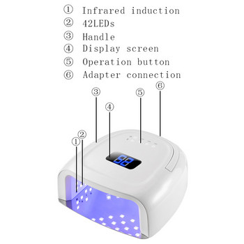 Επαναφορτιζόμενη λάμπα νυχιών 60W Wireless Gel Polish UV Cure Light Επαγγελματικό στεγνωτήριο νυχιών ασύρματη λάμπα LED UV
