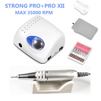 New Strong 210 PRO XIII Бормашина за нокти 65W 35000 Машинни фрези Маникюр Електрическа машина за фрезоване Машина за лакиране на нокти Пила за нокти