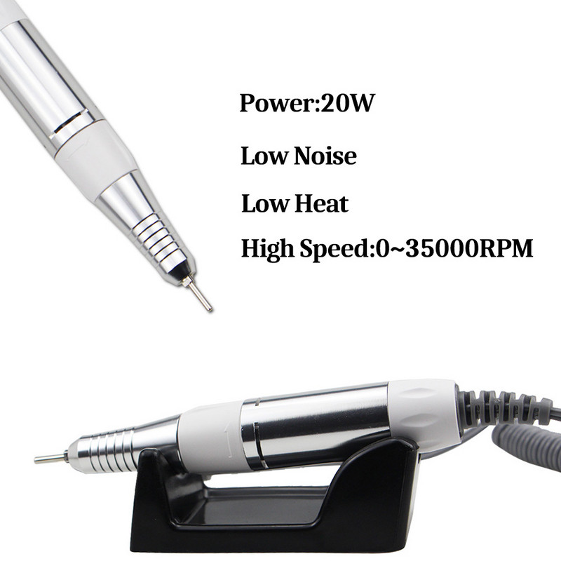 2 viename daugiafunkcis didelio efektyvumo 35000/20000 aps./min elektrinis nagų gręžtuvas su dulkių siurbliu, manikiūro ventiliatoriaus įrankių rinkiniai