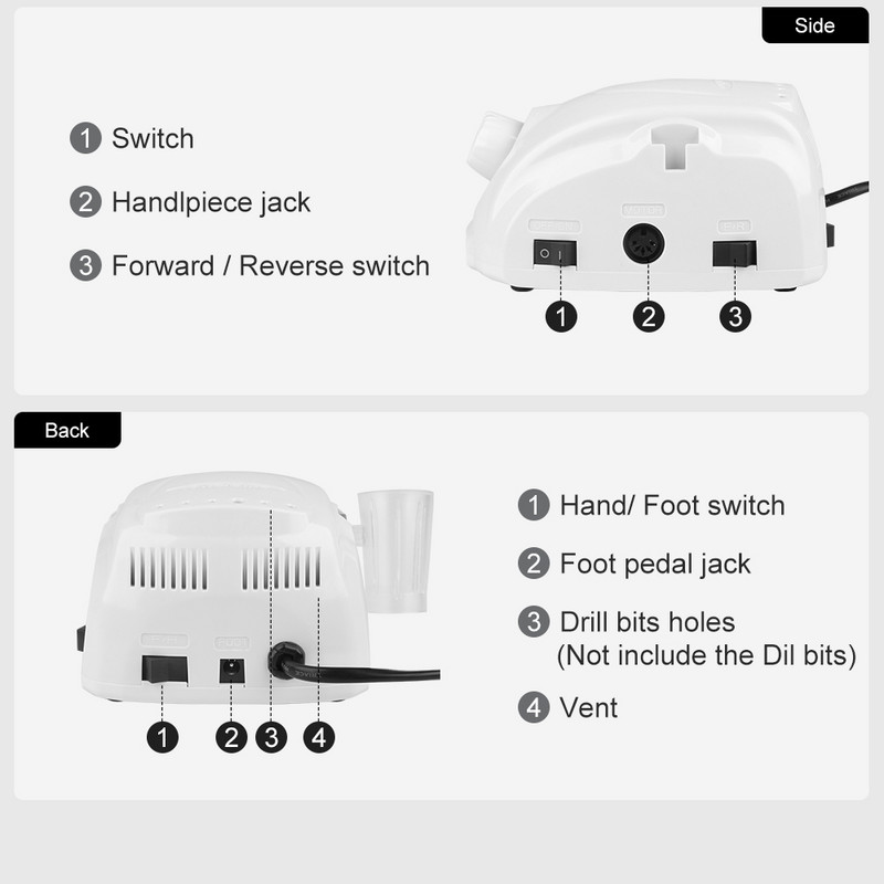 65W manikűr gép BT Marathon SDE H37L1 35000RPM fogantyúkészlet elektromos körömfúró gép fogászat lakk körömreszelő berendezés