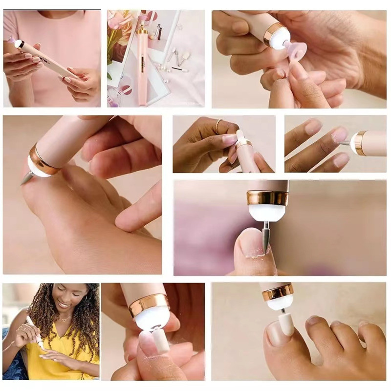 Elektrinis manikiūro poliruoklis, penkių skirtingų funkcijų grąžtas, skirtas rankų ir pėdų nagų priežiūrai šlifuoklis USB meno salono kombinuotas įrankis