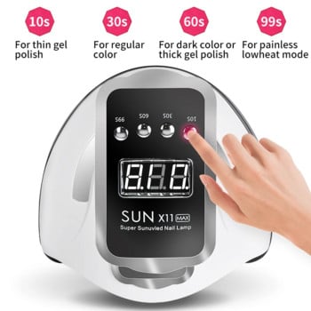 SUN X11 Max Nail Dryer UV Led Lamp Nail Gel Polish Drying with Smart Sensor for Manicure Machine Nail Art Salon