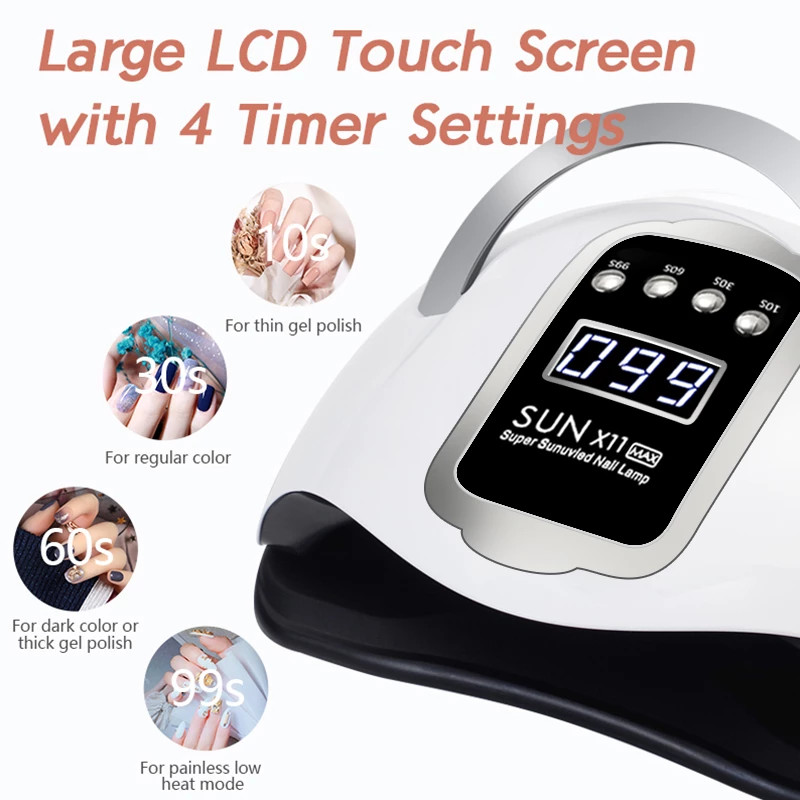 SUN X11 Max nagų džiovintuvas UV LED lempos nagų gelinio lako džiovinimas su išmaniuoju jutikliu manikiūro mašinų nagų dailės salonui