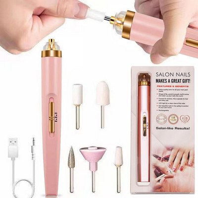 Električna bušilica za nokte Brusilica Stroj za manikuru noktiju Glodalica za manikuru sa svjetlosnom umjetničkom olovkom Alati za skidanje gela 24 sata Brza dostava