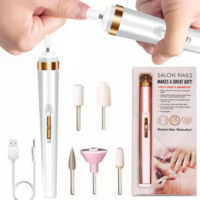 Električna bušilica za nokte Brusilica Stroj za manikuru noktiju Glodalica za manikuru sa svjetlosnom umjetničkom olovkom Alati za skidanje gela 24 sata Brza dostava