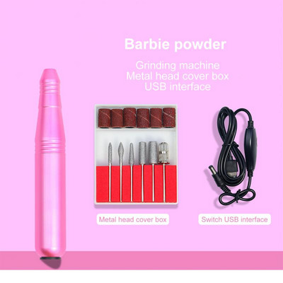 Slefuitor electric de găurit pentru unghii Mașină de manichiură pentru unghii Moara pentru manichiură cu instrumente de pix de artă ușoare pentru îndepărtarea gelului, livrare rapidă 24 de ore