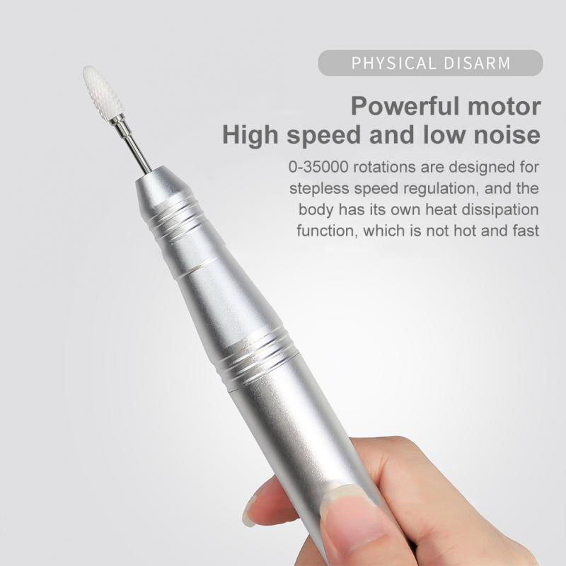 Slefuitor electric de găurit pentru unghii Mașină de manichiură pentru unghii Moara pentru manichiură cu instrumente de pix de artă ușoare pentru îndepărtarea gelului, livrare rapidă 24 de ore