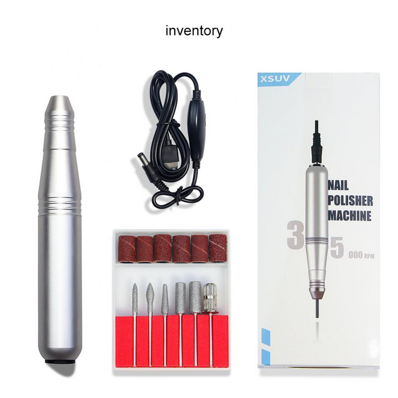 Slefuitor electric de găurit pentru unghii Mașină de manichiură pentru unghii Moara pentru manichiură cu instrumente de pix de artă ușoare pentru îndepărtarea gelului, livrare rapidă 24 de ore