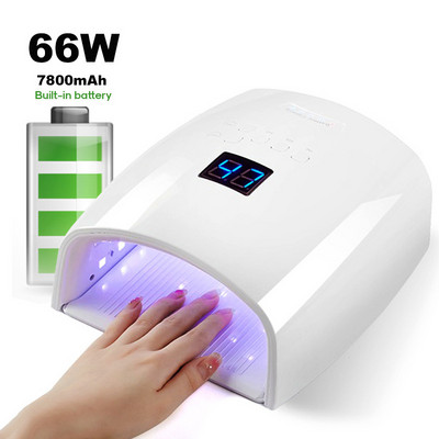 Модернизирана 66W акумулаторна лампа за нокти SUN UV S10 Безжична LED светлина за нокти Професионална сушилня за нокти Безжична UV LED лампа за нокти